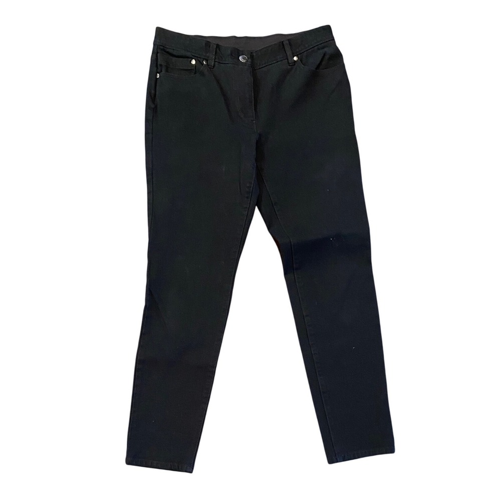 Chico's So Slimming Black Button Detail Straight Leg Pants Women's Sz 0.5 - Picture 5 of 6